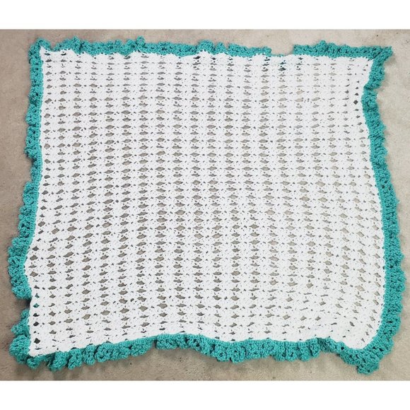 Vintage Handmade Baby Afghan Blanket 44" x 41" - Picture 1 of 2